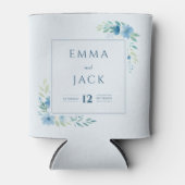 Elegant blue floral wedding 缶クーラー (正面)
