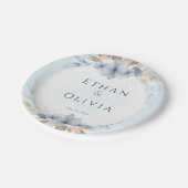 Elegant Blue Floral Wedding Decorative Plate | Per ペーパープレート (アングル)