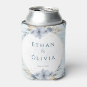 Elegant Blue Floral Wedding Decorative Plate | Per 缶クーラー (缶正面)