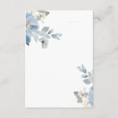 Elegant Blue Floral Wedding Details Enclosure Card エンクロージャーカード (裏面)