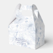 Elegant Blue Floral Wedding Favor Box フェイバーボックス (裏面サイド)