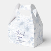 Elegant Blue Floral Wedding Favor Box フェイバーボックス (正面サイド)