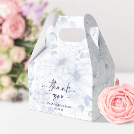 Elegant Blue Floral Wedding Favor Box フェイバーボックス