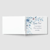 Elegant Blue Floral Wedding Guest Book ゲストブック (全面)