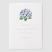 Elegant Blue Floral Wedding Invitation ベラム紙招待状 (正面)