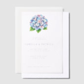 Elegant Blue Floral Wedding Invitation ベラム紙招待状 (オフセット)