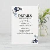 Elegant Blue Floral Wedding Invitation 招待状 (スタンド正面)