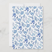 Elegant Blue Floral Wedding Invitation  招待状 (裏面)