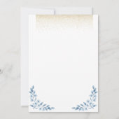 Elegant Blue Floral Wedding Invitation on White 招待状 (裏面)