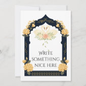  Elegant Blue Floral Wedding Invitation Template   招待状 (裏面)