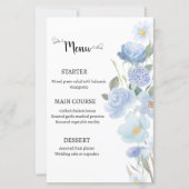 Elegant Blue Floral Wedding Menu (正面)