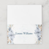 Elegant Blue Floral Wedding Place Card  プレイスカード (外部開封)