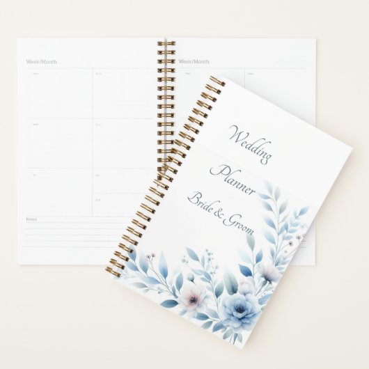 Elegant Blue Floral Wedding Planner プランナー手帳 (ディスプレー)
