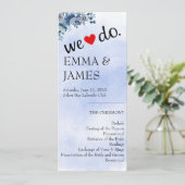 Elegant Blue Floral Wedding Programs (スタンド正面)