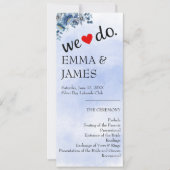 Elegant Blue Floral Wedding Programs (正面)