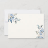 Elegant Blue Floral Wedding RSVP Card with QR Code (裏面)