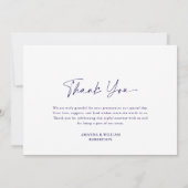 Elegant Blue Floral Wedding Thank You Card サンキューカード (裏面)