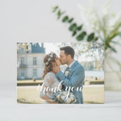 Elegant Blue Floral Wedding Thank You Card 出欠カード (スタンド正面)