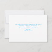 Elegant Blue Floral Wedding Thank You Card 出欠カード (裏面)