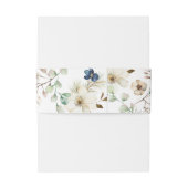 Elegant Blue Floral Winter Wedding 招待状ベリーバンド (裏面例)