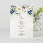Elegant Blue Floral Winter Wedding Menu メニュー (スタンド正面)