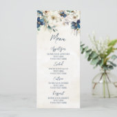 Elegant Blue Floral Winter Wedding Menu メニュー (スタンド正面)