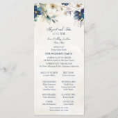 Elegant Blue Floral Winter Wedding Program プログラム (裏面)