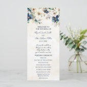 Elegant Blue Floral Winter Wedding Program プログラム (スタンド正面)