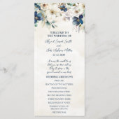 Elegant Blue Floral Winter Wedding Program プログラム (正面)