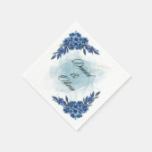 "Elegant Blue Flower Napkins for Your Special Day" スタンダードカクテルナプキン (角)