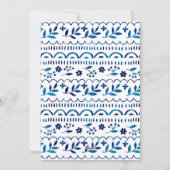 Elegant Blue Folk Watercolor Christmas Photo シーズンカード (裏面)