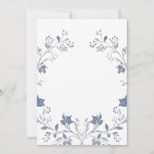 elegant blue frame Baptism 招待状 (裏面)