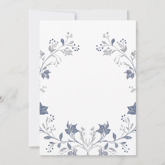 elegant blue frame Baptism 招待状 (裏面)