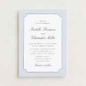 Elegant Blue Frame Classic Wedding Invitation  Kró 招待状