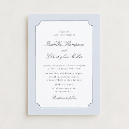 Elegant Blue Frame Classic Wedding Invitation  Kró 招待状