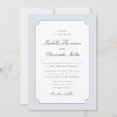 Elegant Blue Frame Classic Wedding Invitation  Kró 招待状 (正面)