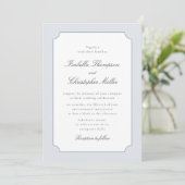 Elegant Blue Frame Classic Wedding Invitation  Kró 招待状 (スタンド正面)