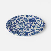 Elegant Blue French Country Chinoiserie Toile ペーパープレート (アングル)