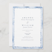 Elegant Blue French Estate Wedding Invitation  招待状 (正面)