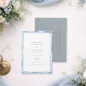 Elegant Blue French Estate Wedding Invitation  招待状