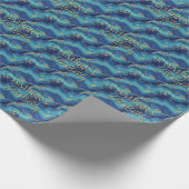 Elegant Blue Gold Abstract Marble Design ラッピングペーパー (角)