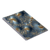 Elegant Blue & Gold Abstract Notebook ノートブック (右側)