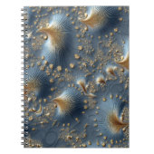 Elegant Blue & Gold Abstract Notebook ノートブック (正面)