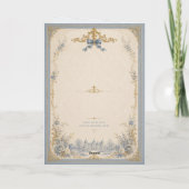 Elegant Blue & Gold Birthday Card for Mom カード (裏面)