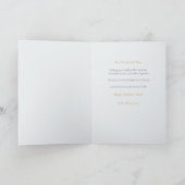Elegant Blue & Gold Birthday Card for Mom カード (内部)