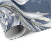 Elegant Blue & Gold Christmas Paper ラッピングペーパー (ロールコーナー)