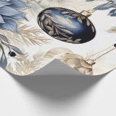 Elegant Blue & Gold Christmas Paper ラッピングペーパー (角)