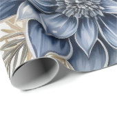 Elegant Blue & Gold Christmas Paper ラッピングペーパー (ロールコーナー)