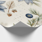 Elegant Blue & Gold Christmas Paper ラッピングペーパー (角)