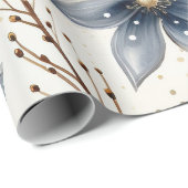 Elegant Blue & Gold Christmas Paper ラッピングペーパー (ロールコーナー)